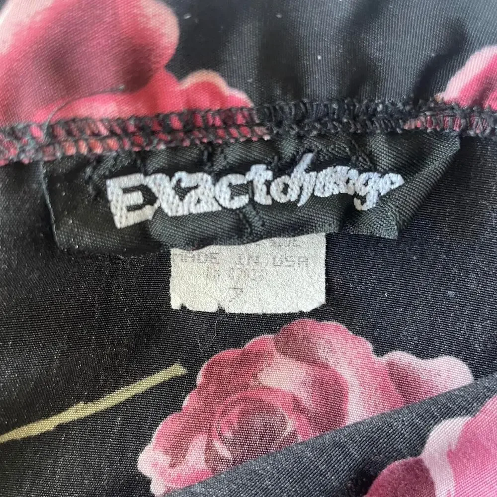 Vintage Maxi / Midi Skirt Size 7 Black Floral Roses Y2K 90s - Picture 3 of 4